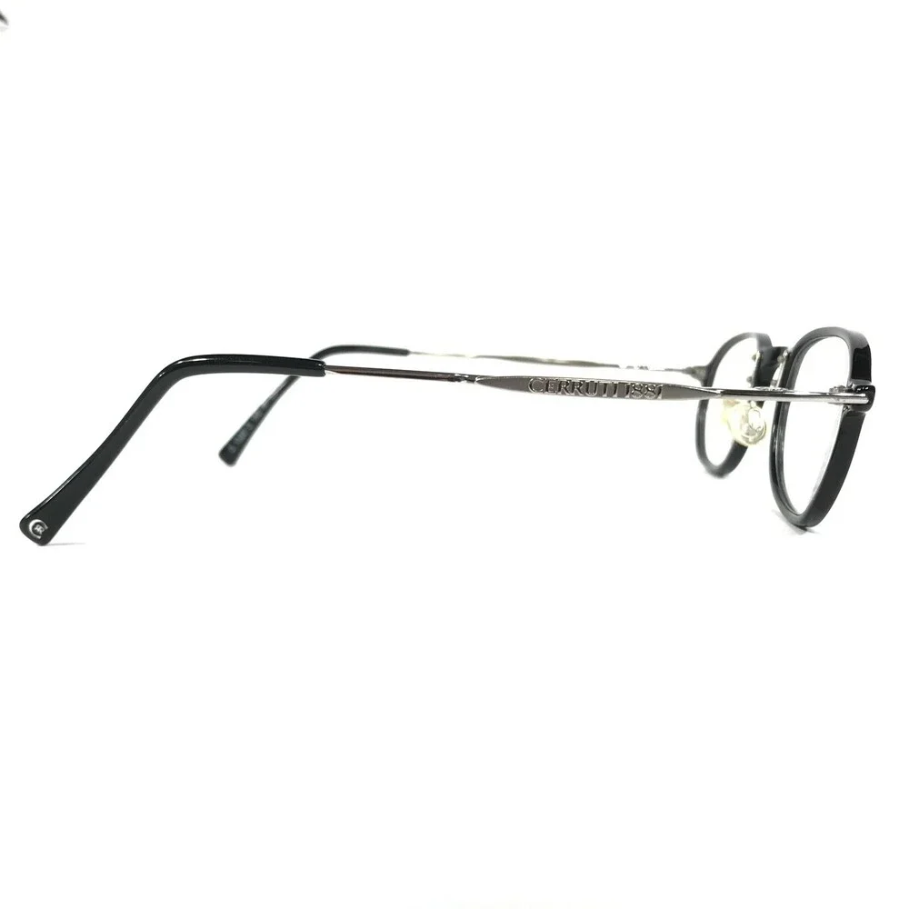 Cerruti 1881 Eyeglasses Frames C1320 C Black Silver Round Full Rim 46-22-140